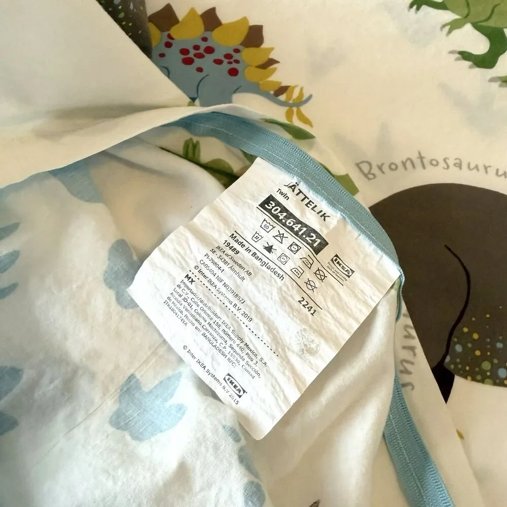 IKEA Jattelik Dinosaur Themed Duvet Cover Twin Size Zipper 19489